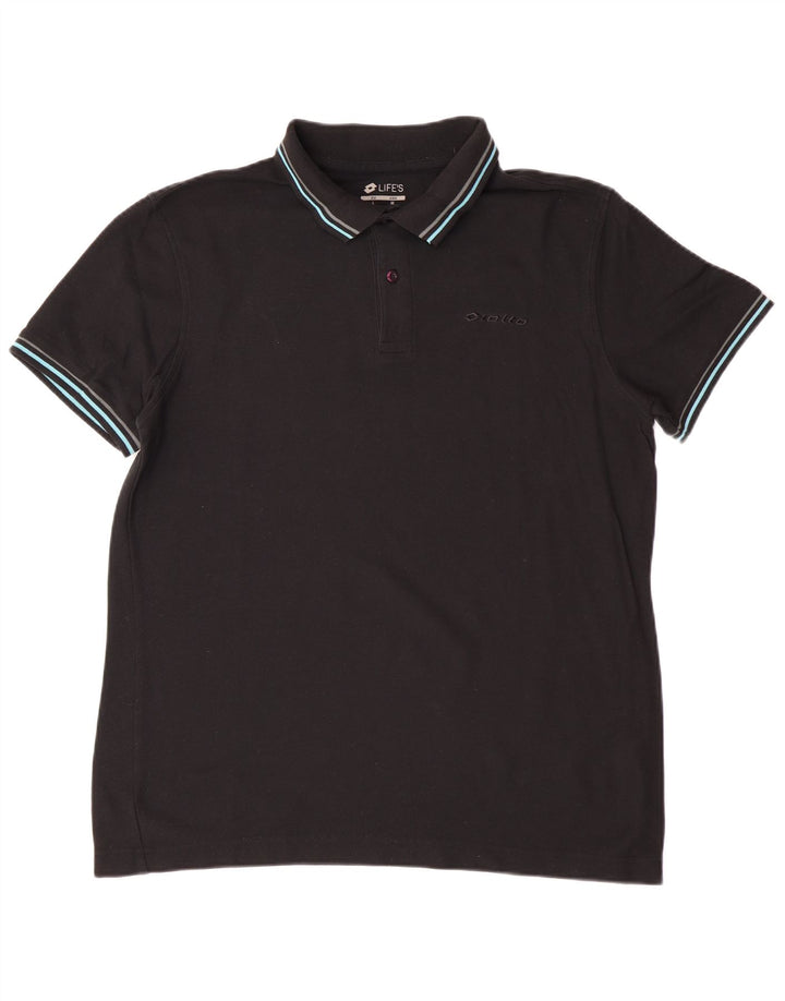 Camisa polo masculina Lotto grande algodão preto