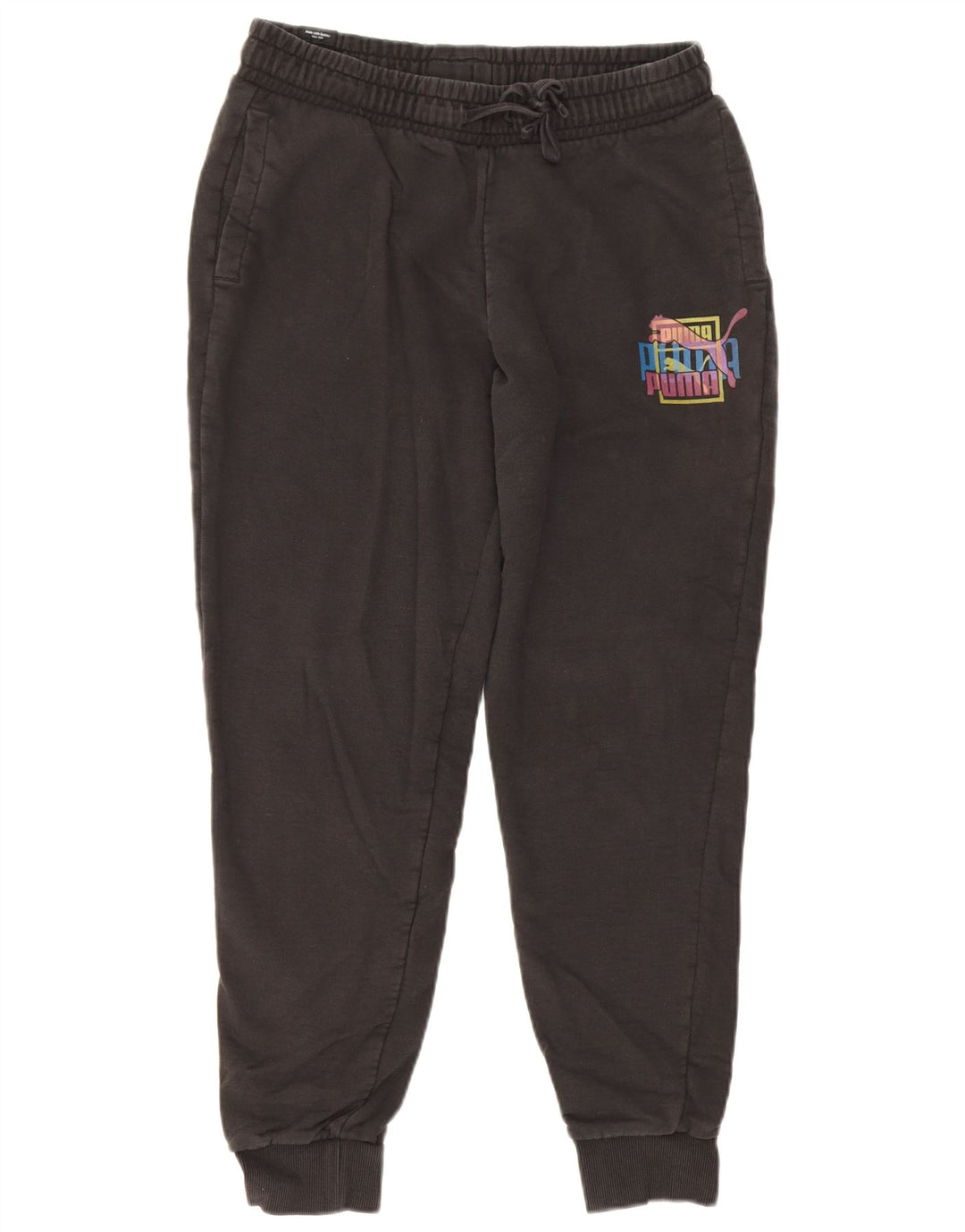 Calça de treino masculina Puma Graphic Joggers médio preto algodão