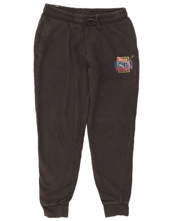 Calça de treino masculina Puma Graphic Joggers médio preto algodão