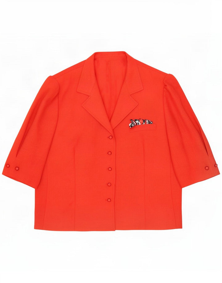 Jaqueta blazer feminina Del Mod manga curta com 5 botões IT 48 XL poliéster vermelho