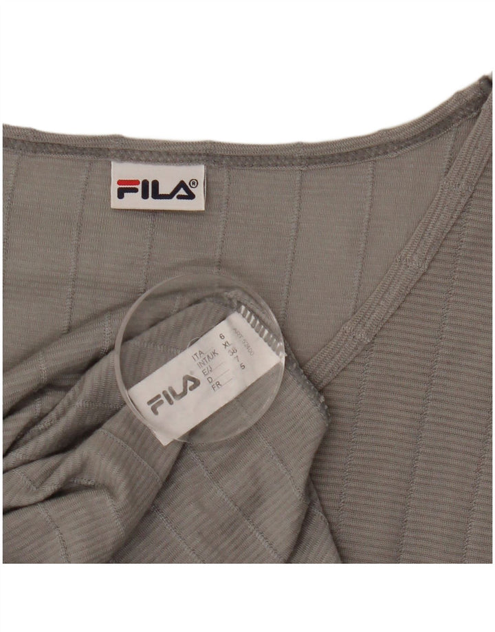 Camiseta masculina Fila Top XL algodão listrado cinza