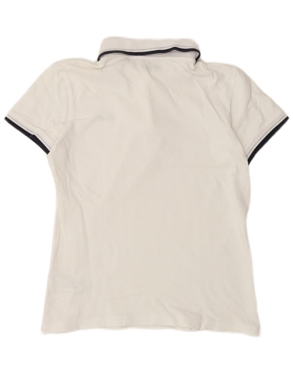 Camisa polo feminina Lotto UK 14 grande algodão branco