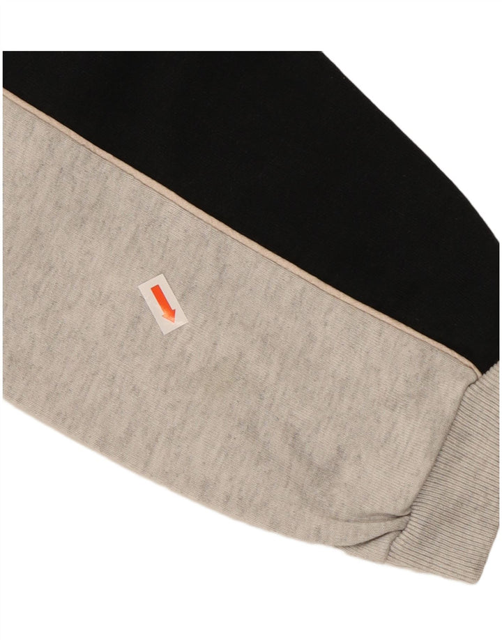 CHAMPION Suéter masculino com gola e zíper, grande, cinza, algodão colorblock