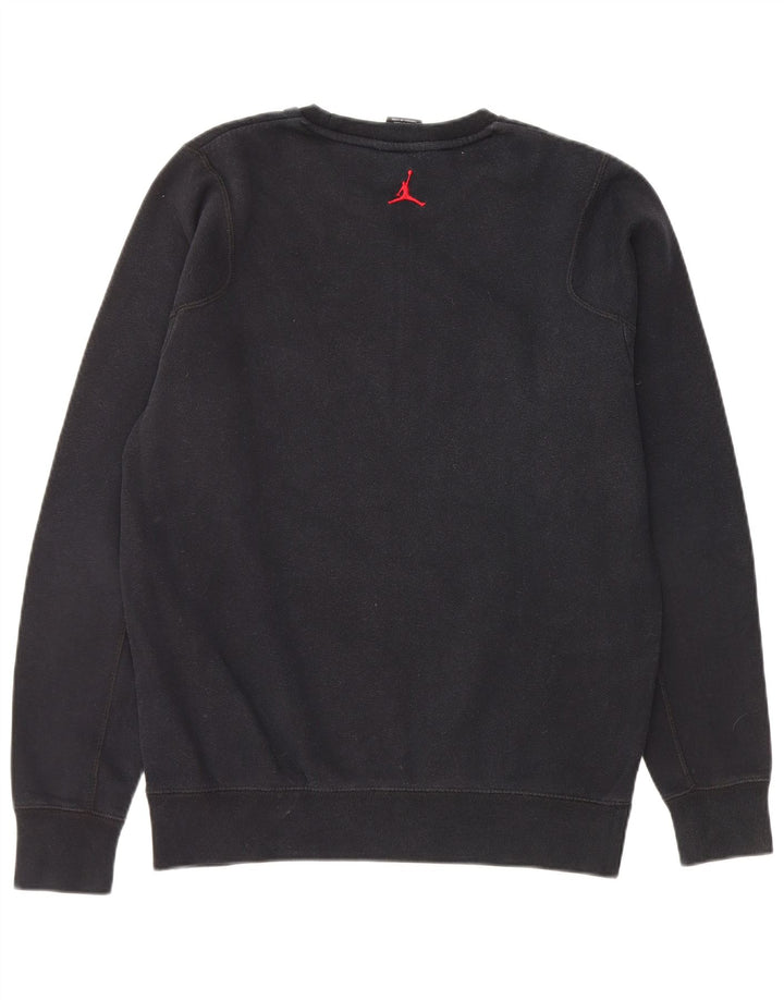 JORDAN Mens Graphic Sweatshirt Jumper Medium Black Cotton