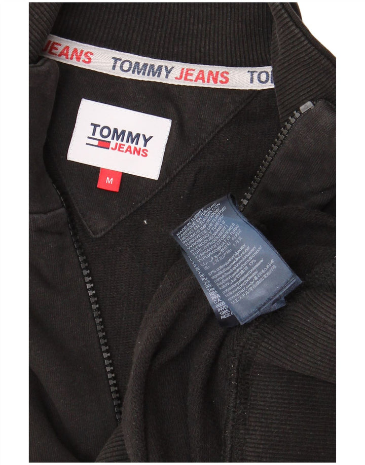 TOMMY HILFIGER Suéter masculino com zíper e gola em algodão preto médio