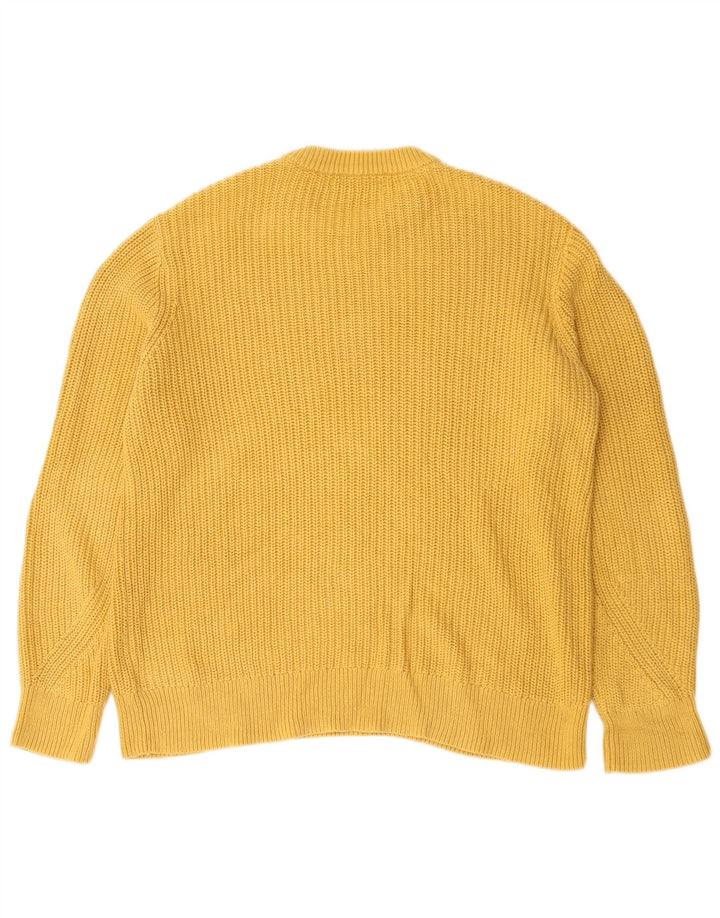 Suéter masculino Marks & Spencer com gola redonda, grande algodão amarelo