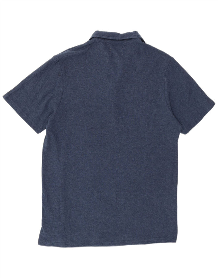 Camisa polo masculina Farah de algodão azul marinho médio