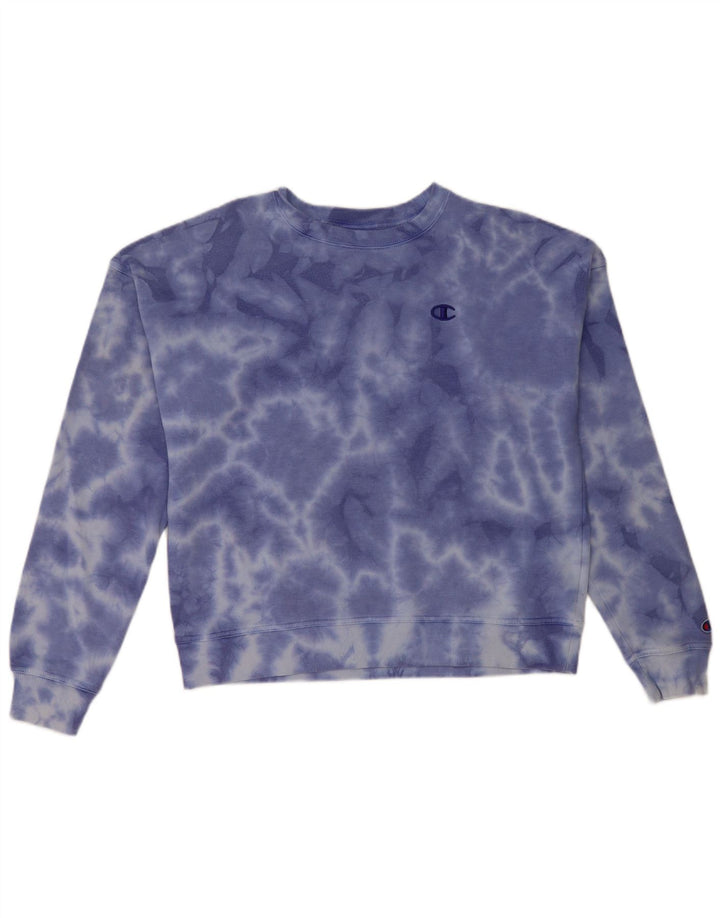 CHAMPION Suéter feminino oversized UK 10 pequeno azul tie-dye
