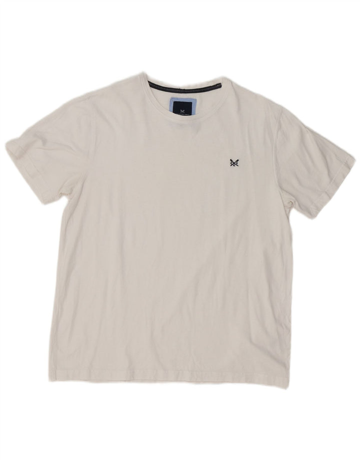 Camiseta masculina Crew Clothing Top grande algodão branco
