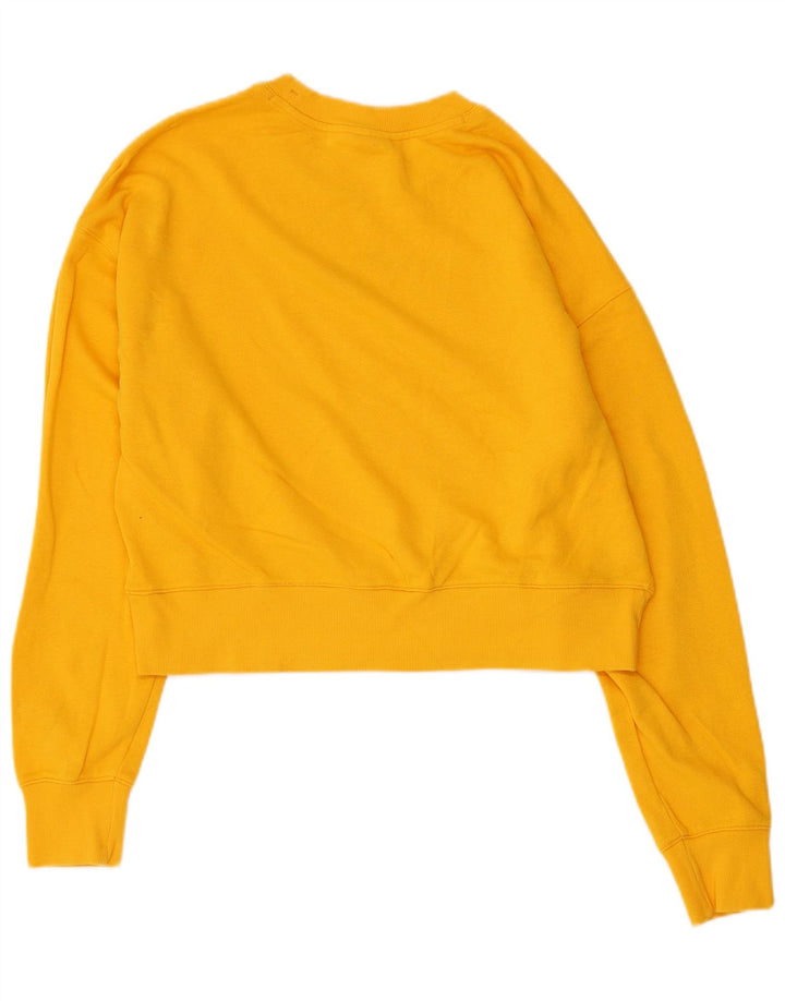 CHAMPION Suéter feminino cropped UK 16 grande algodão amarelo