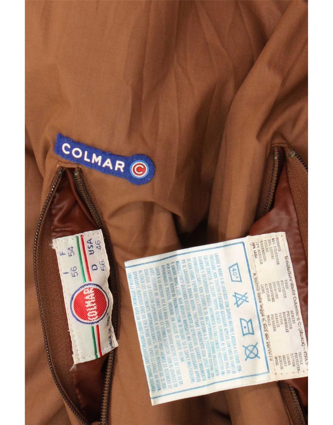 Jaqueta feminina gráfica reversível Colmar IT 56 2XL poliéster marrom