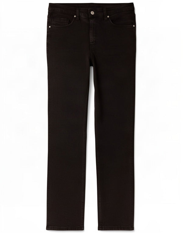 Marks & Spencer Womens Sienna Straight Jeans UK 12 Médio W30 L28 Preto