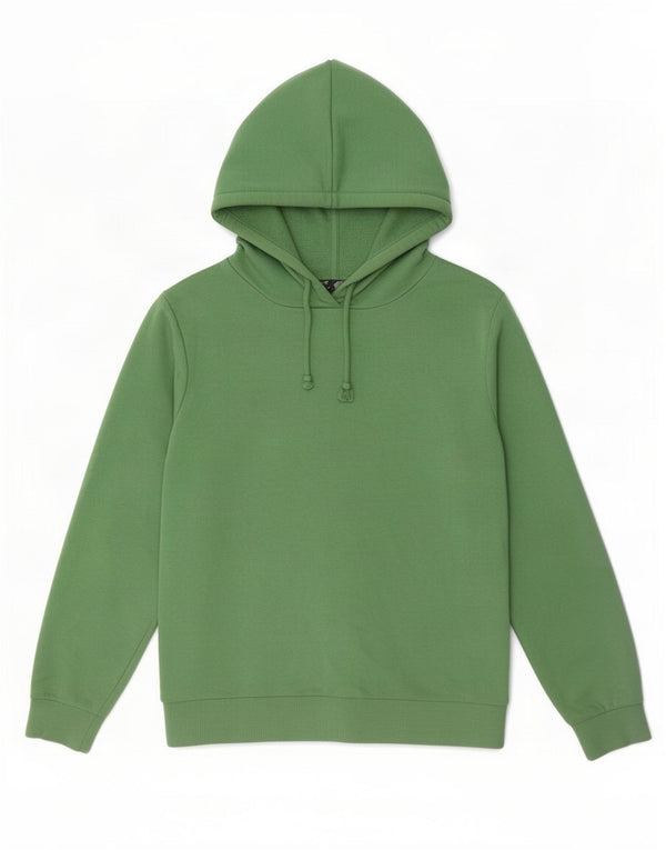 Suéter feminino com capuz grande Marks & Spencer Reino Unido 12 algodão verde médio
