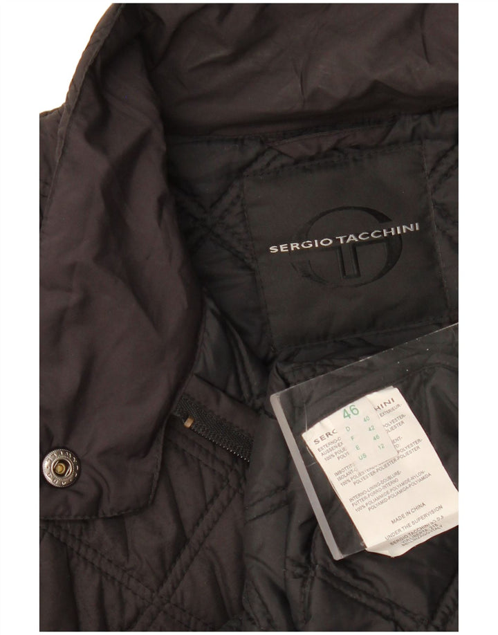 Jaqueta acolchoada feminina Sergio Tacchini IT 46 grande poliéster preto