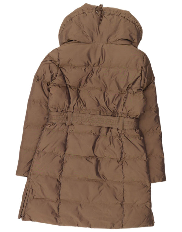 Casaco acolchoado feminino Zara UK 14 médio marrom nylon