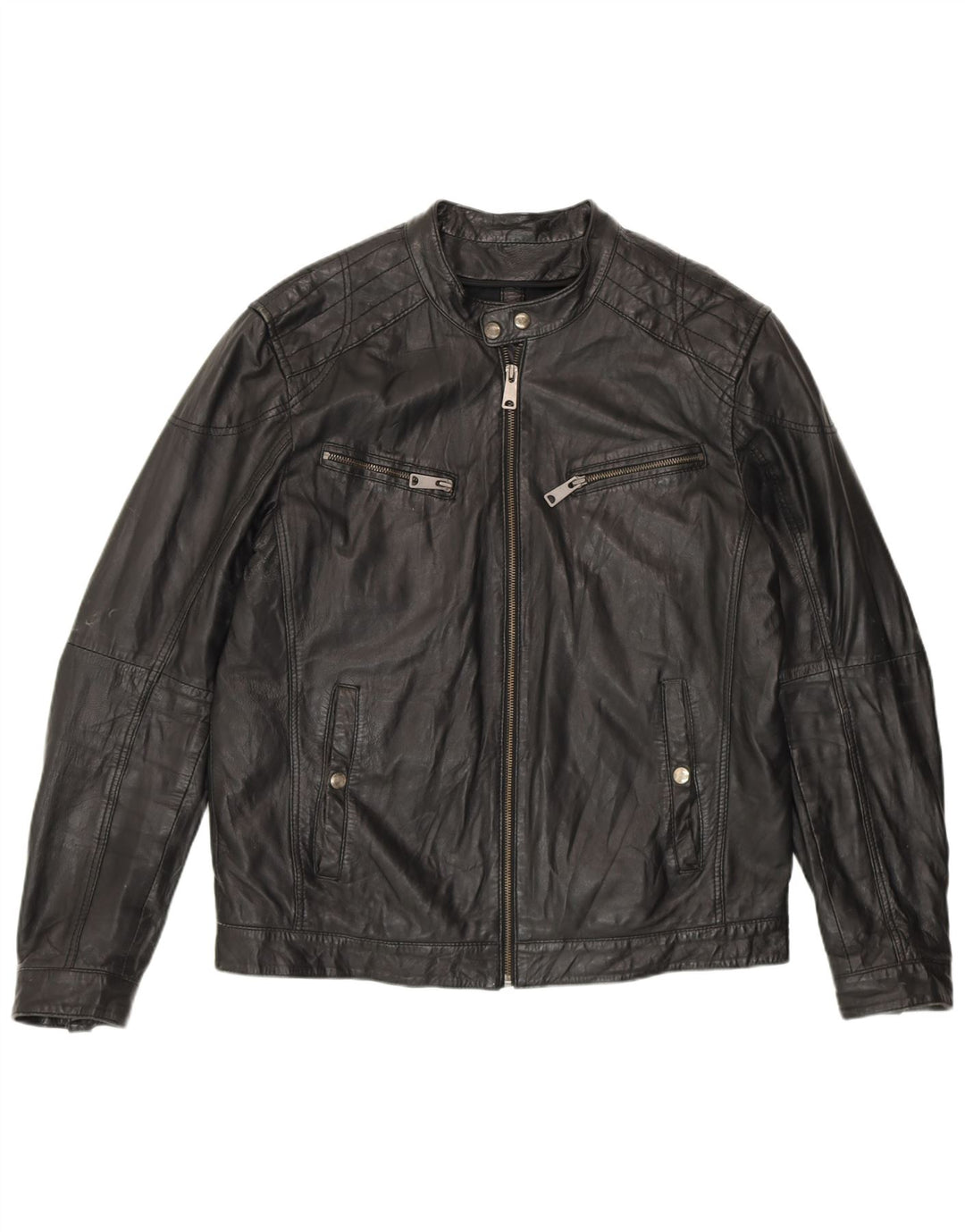 Jaqueta masculina de couro CONBIPEL IT 52 grande couro preto