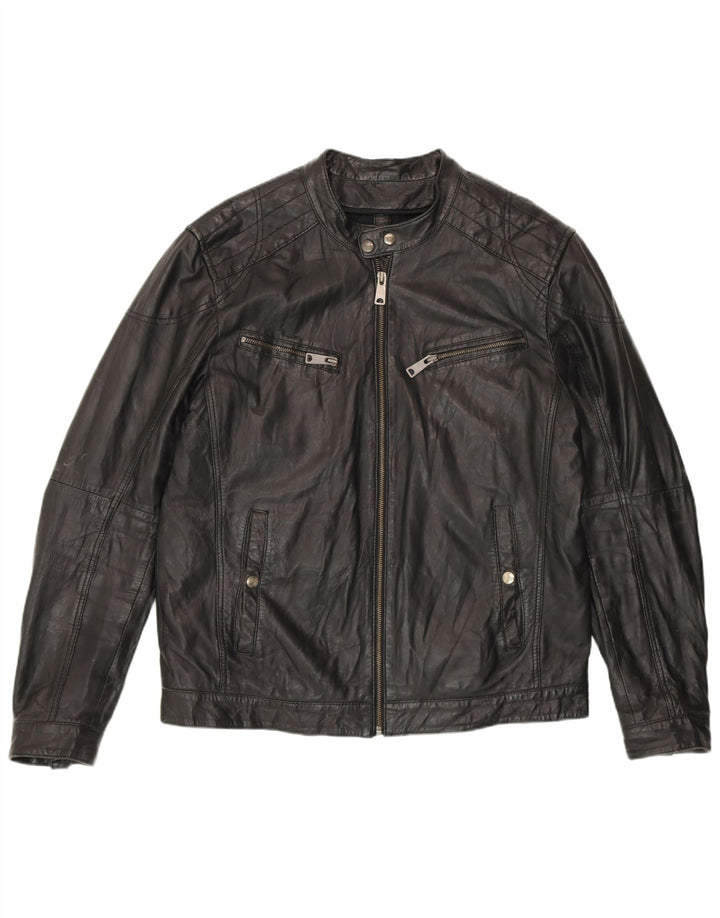 Jaqueta masculina de couro CONBIPEL IT 52 grande couro preto