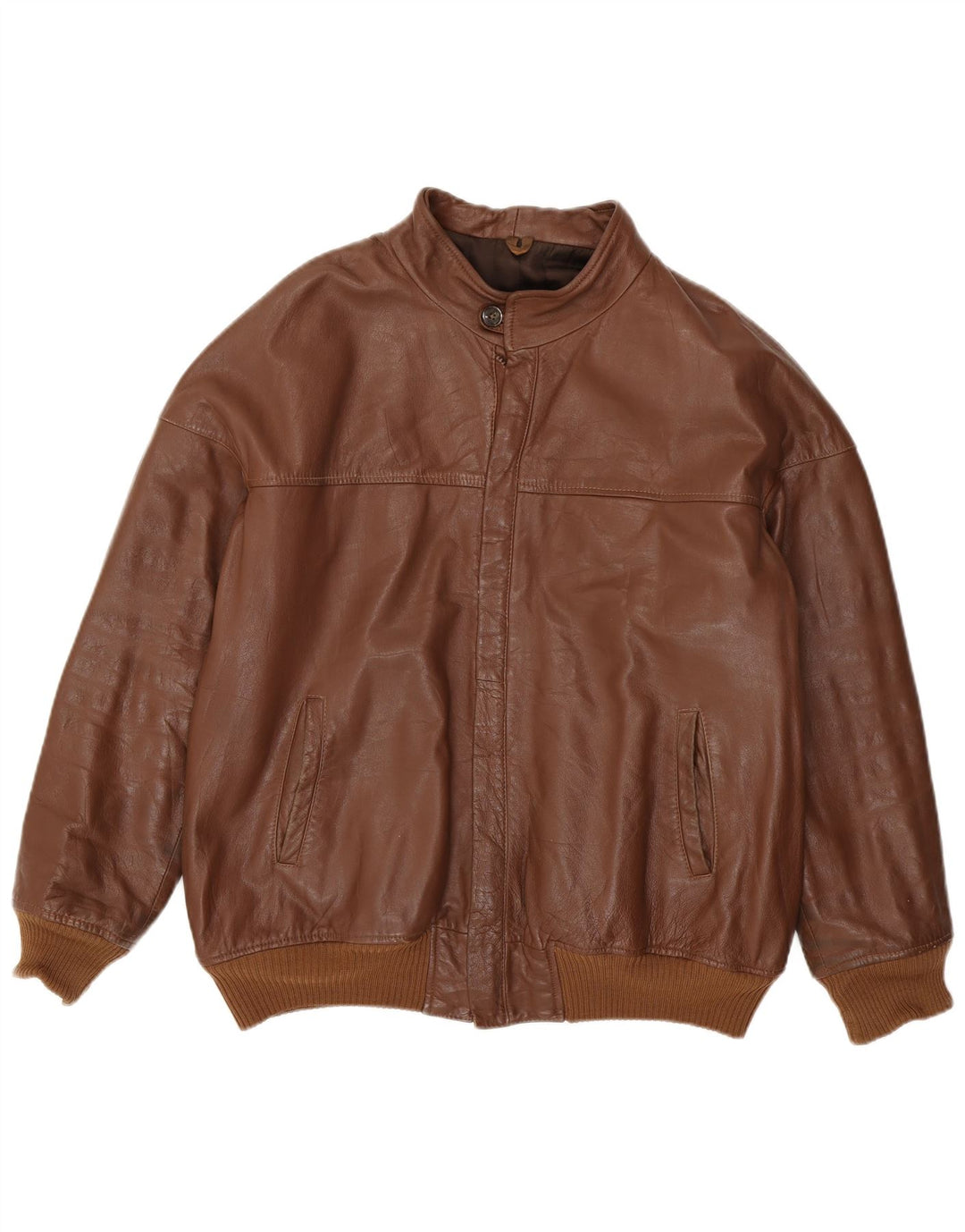 Jaqueta bomber masculina de couro Maren IT 54 2XL couro marrom