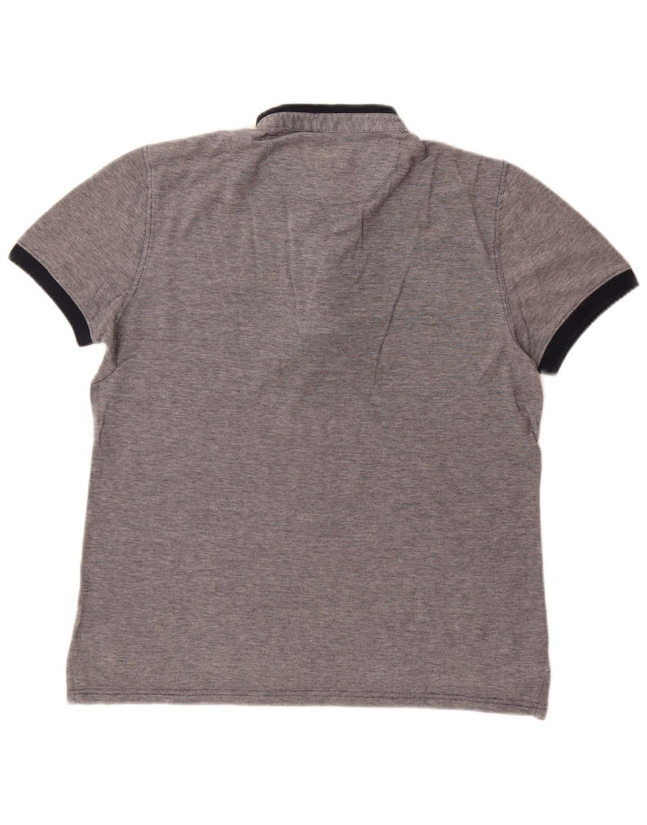 Camisa polo masculina Massimo Dutti cinza médio manchado