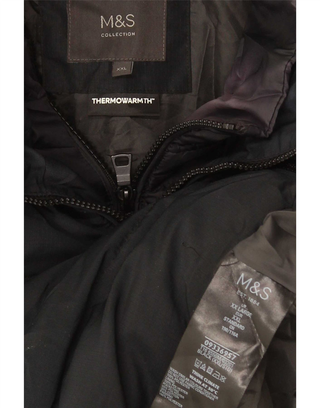 Jaqueta acolchoada feminina Marks & Spencer Reino Unido 44 2XL poliéster preto