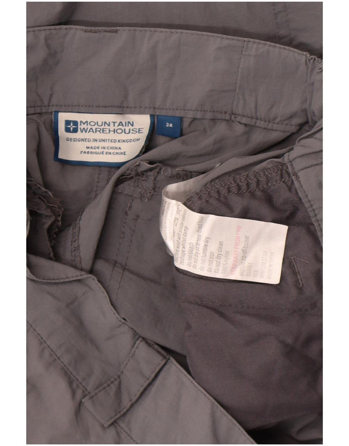Calça cargo reta masculina Mountain Warehouse W34 L31 cinza nylon