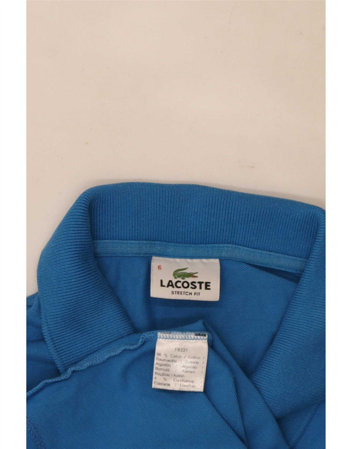 Camisa polo masculina Lacoste tamanho 6 XL azul algodão