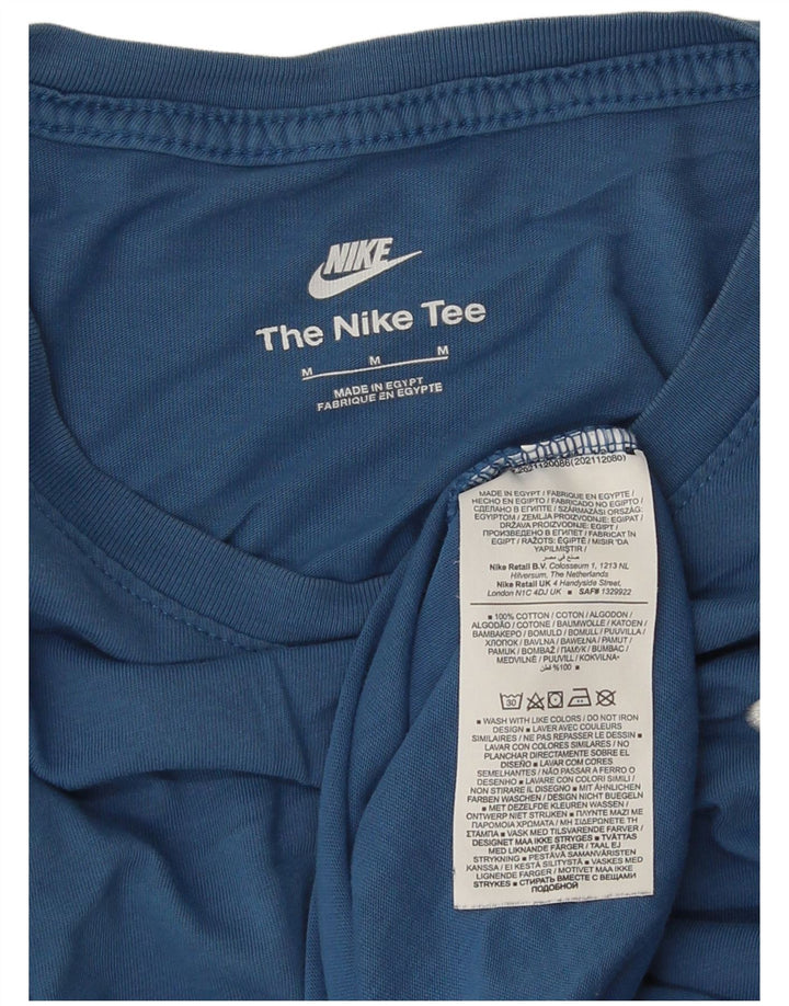 Camiseta masculina NIKE Top médio azul algodão