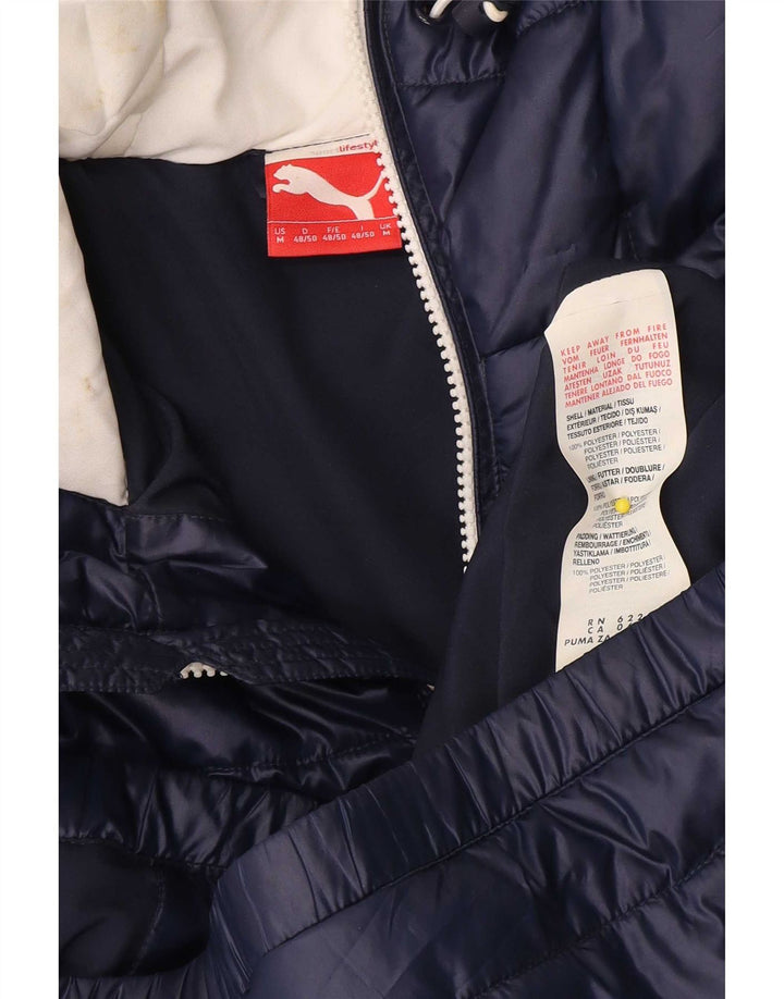 Jaqueta acolchoada com capuz masculina Puma UK 38 poliéster azul marinho médio