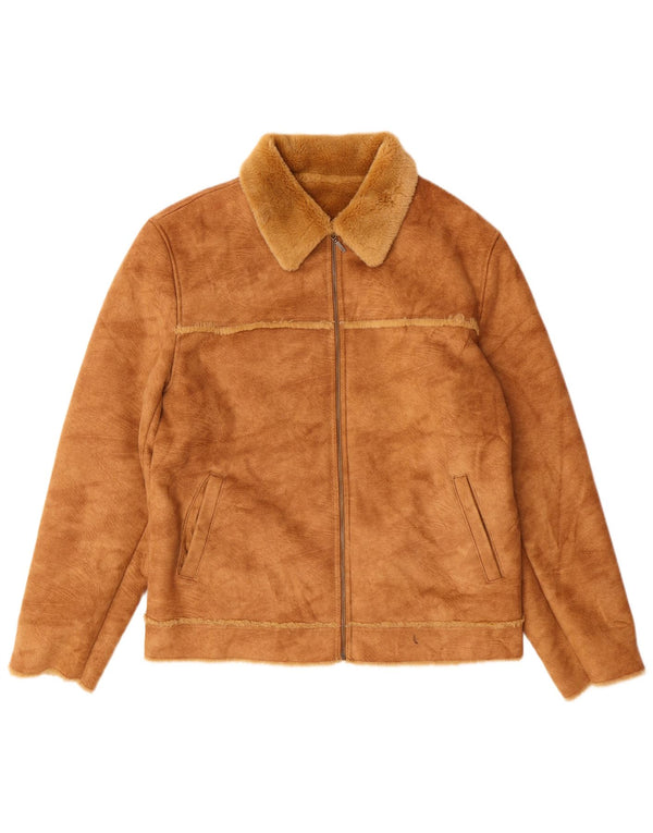 Jaqueta feminina de camurça Sherpa Mauritius UK 18 XL marrom