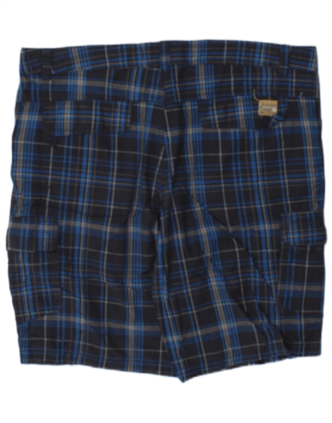 Shorts cargo masculino Brugi IT 52 XL W36 algodão xadrez azul marinho