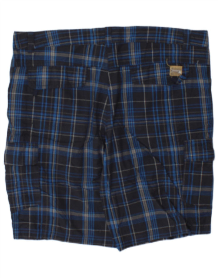Shorts cargo masculino Brugi IT 52 XL W36 algodão xadrez azul marinho