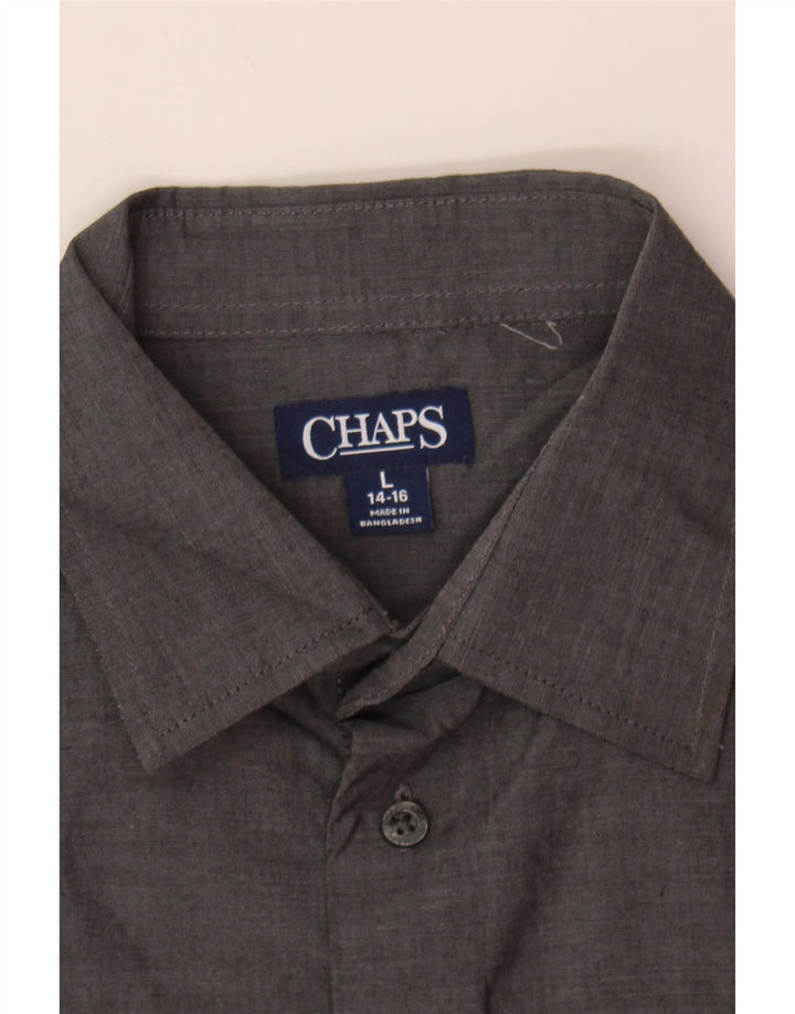 CHAPS Boys Shirt 14-15 Years Large Grey Cotton Vintage Chaps and Second-Hand Chaps from Messina Hembry 