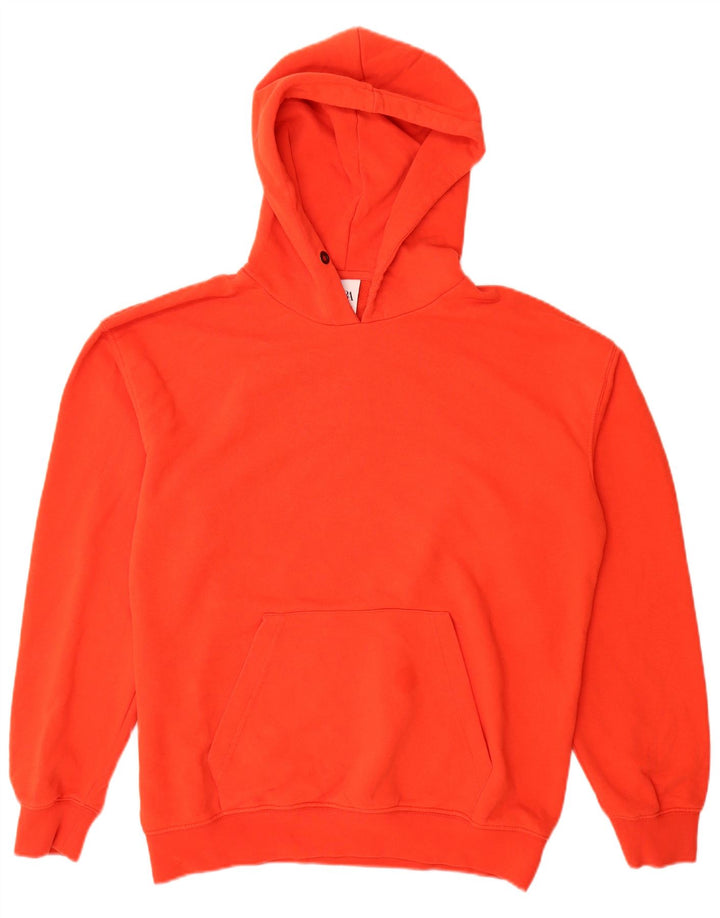 Zara Mens Hoodie Jumper Médio Algodão Vermelho