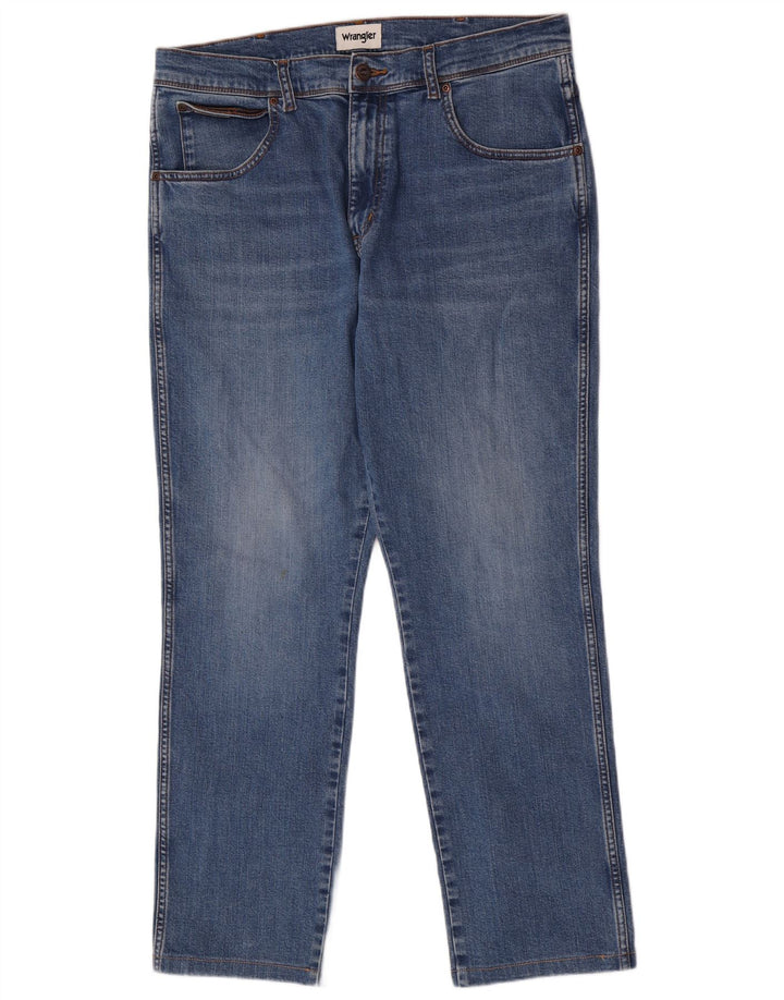 Wrangler Masculino Texas Slim Jeans W35 L29 Azul Algodão