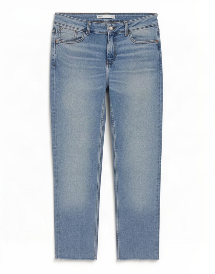 Calça jeans reta feminina Zara EU 40 médio W30 L26 azul