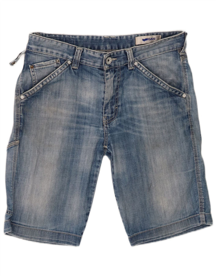 Shorts jeans masculino Gas W31 algodão azul médio