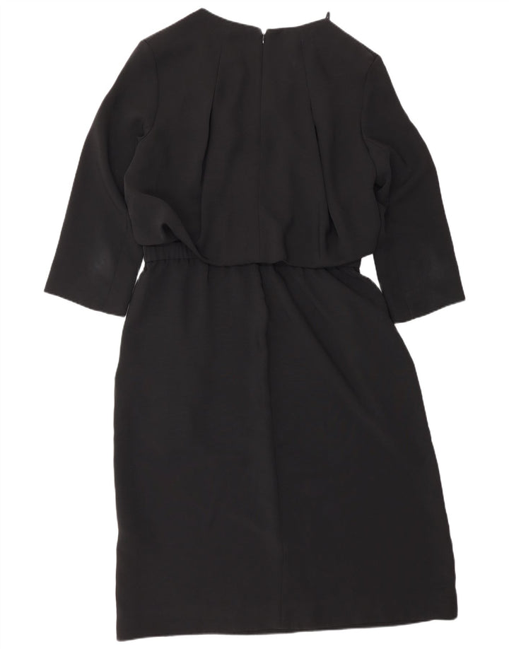 Cos Vestido feminino manga 3/4 com bainha EU 38 poliéster preto médio