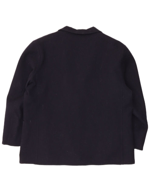 Jaqueta blazer feminina Piacenza manga 3/4 e 2 botões Reino Unido 16 grande azul marinho