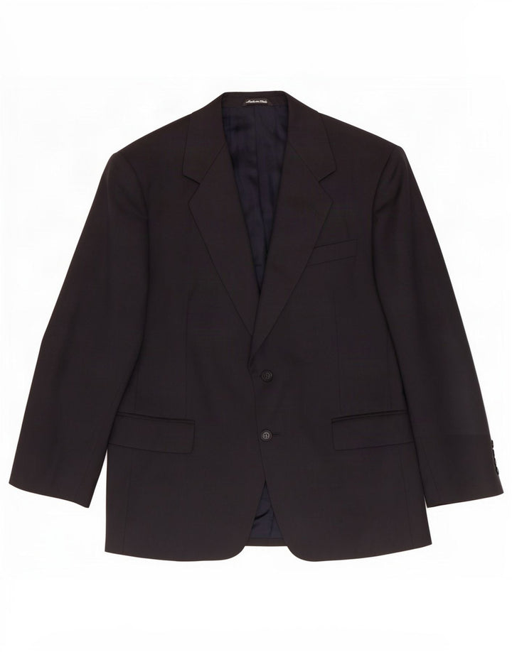 Jaqueta blazer masculina de 2 botões Marks & Spencer Reino Unido 40 médio azul marinho nova lã