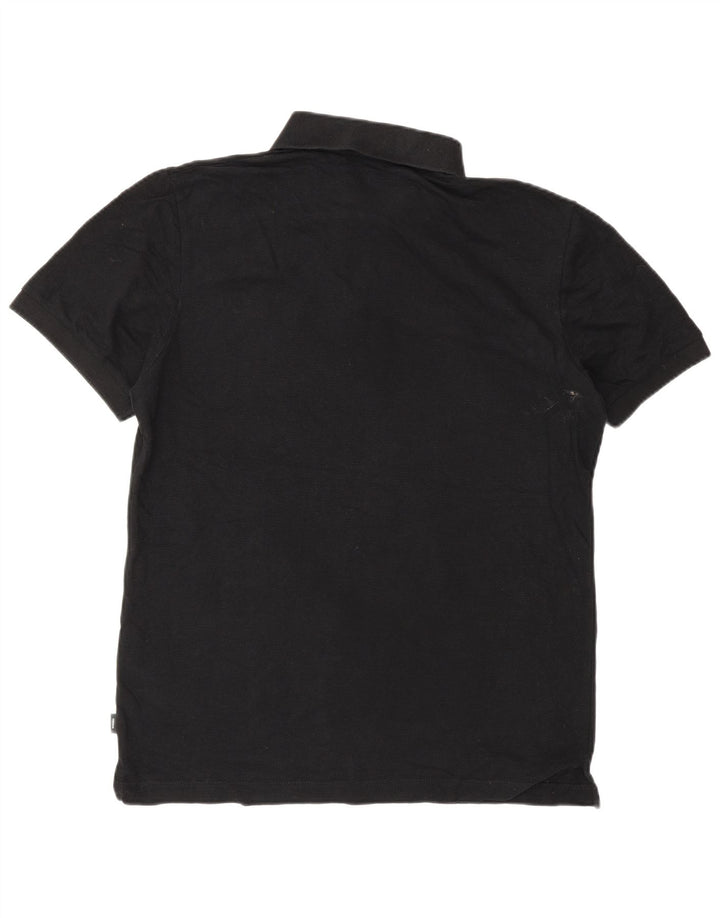 Camisa polo masculina Jack & Jones de algodão preto médio