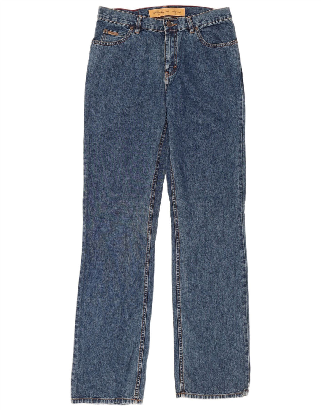 EDDIE BAUER Calça jeans feminina bootcut EUA 10 grande W32 L35 algodão azul
