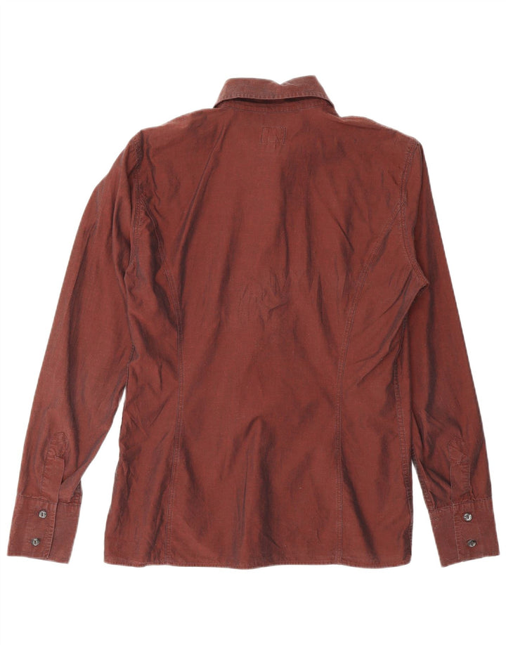 Camisa feminina CALVIN KLEIN JEANS Reino Unido 12 algodão médio Borgonha