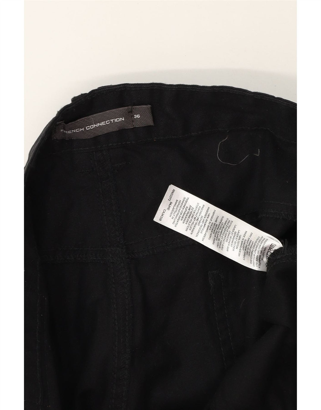 FRENCH CONNECTION Mens Straight Casual Trousers W36 L32 Black Cotton Vintage French Connection and Second-Hand French Connection from Messina Hembry 