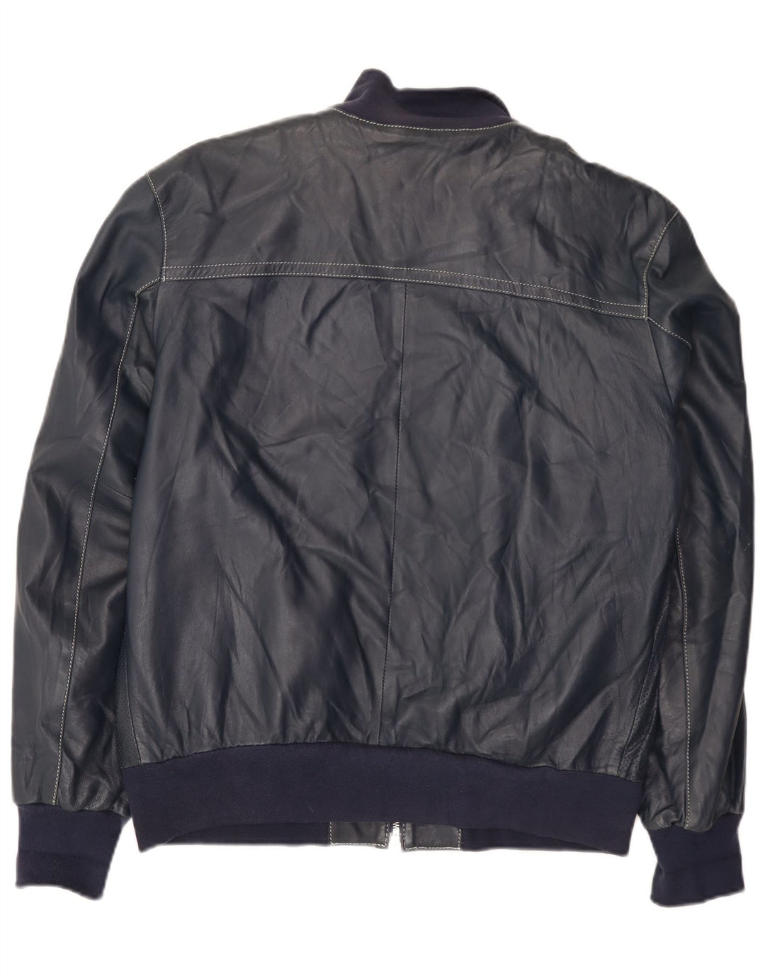 Jaqueta de couro masculina Harmont & Blaine Reino Unido 40 grande couro azul marinho