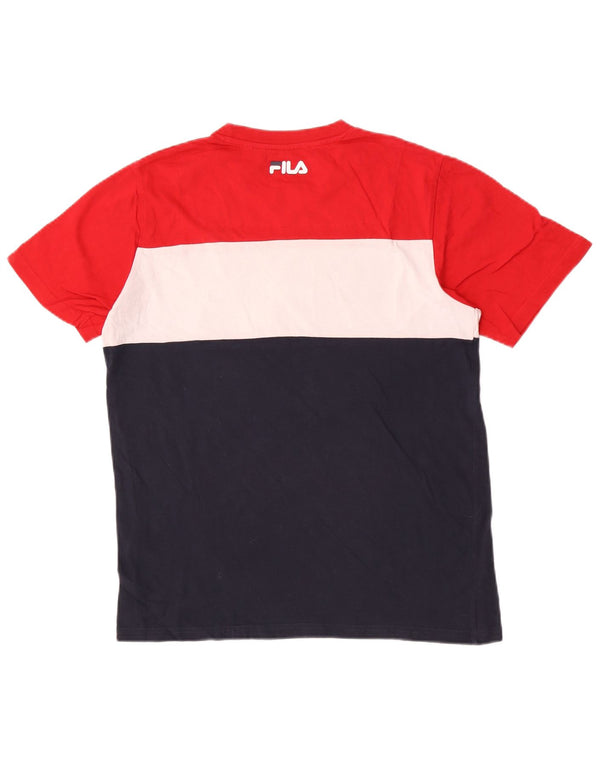 Fila Mens Graphic T-Shirt Top Médio Multicolorido Colorblock Algodão