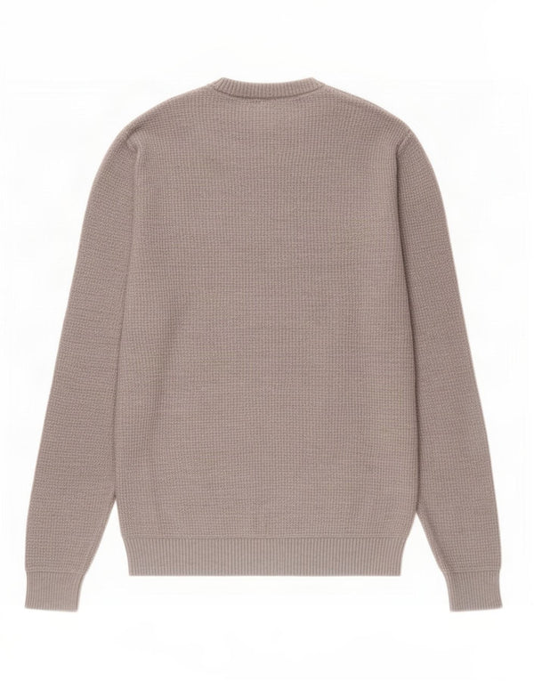 Suéter masculino Zara com gola redonda, grande algodão cinza