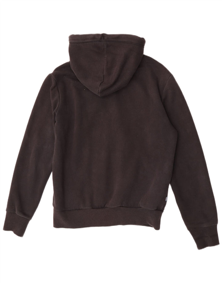 Suéter masculino Superdry com capuz e zíper grande algodão preto