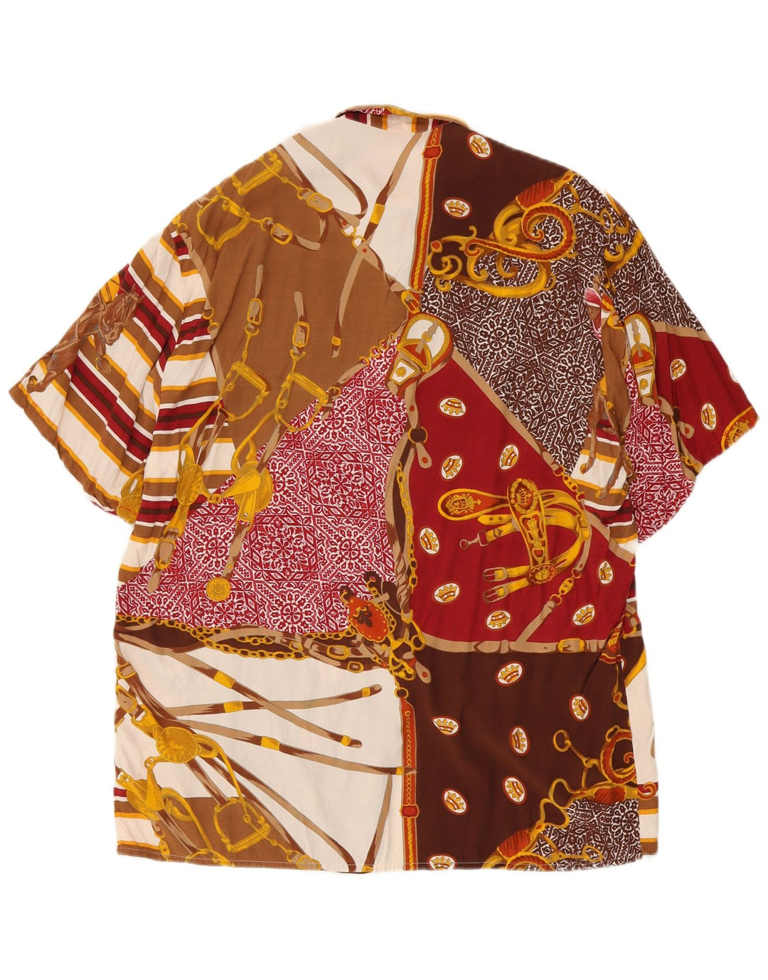 Camisa feminina vintage de manga curta IT 44 média multicolorida