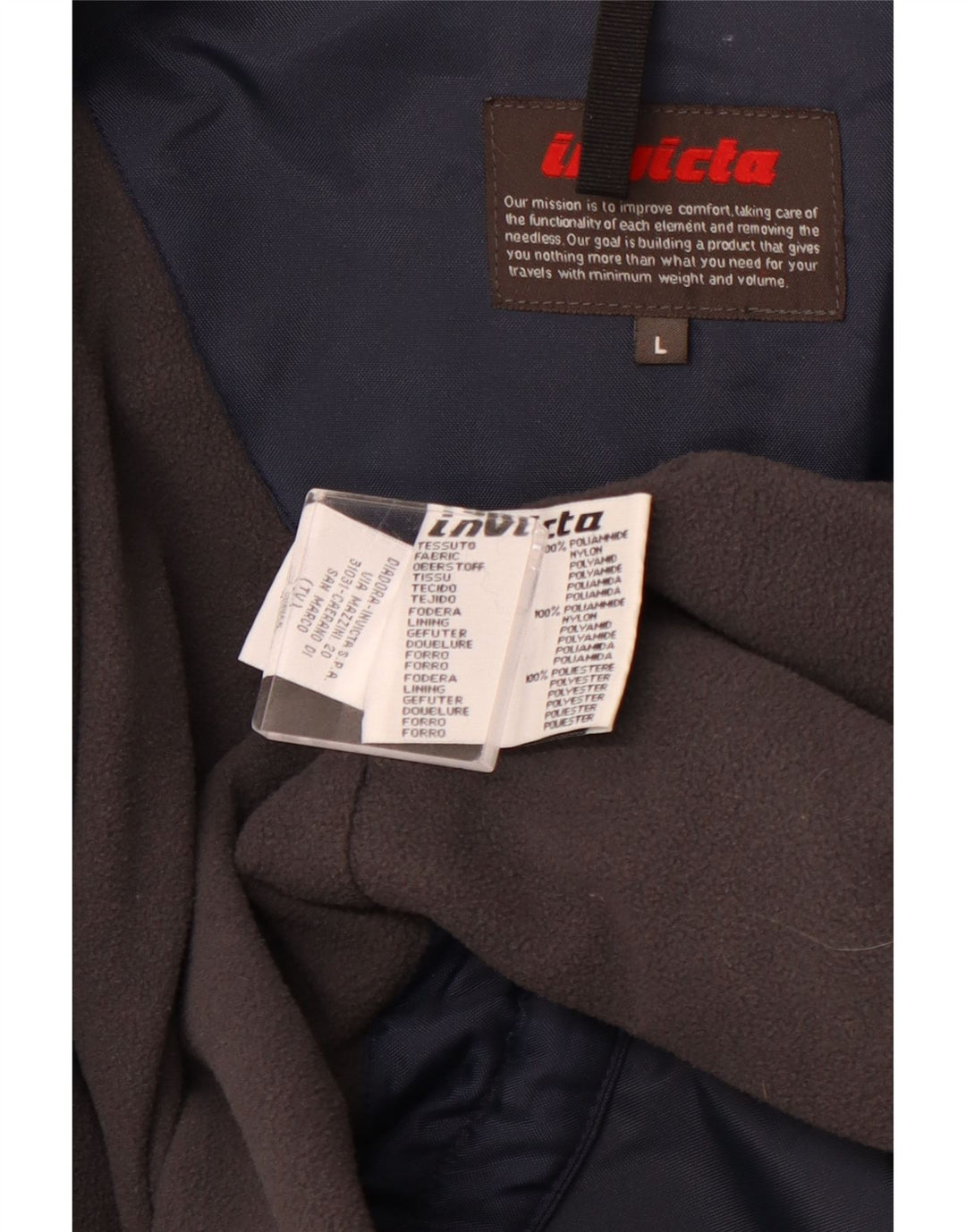 Jaqueta corta-vento masculina INVICTA Reino Unido 40 grande nylon azul marinho