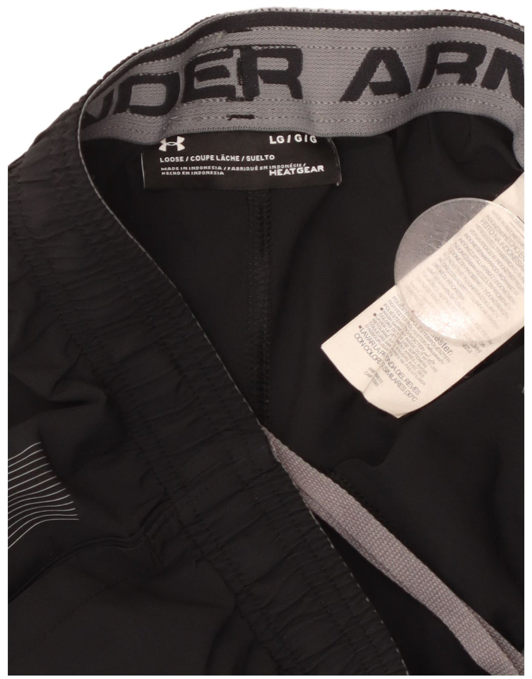 UNDER ARMOUR Masculino Heat Gear Graphic Sport Shorts Grande Poliéster Preto